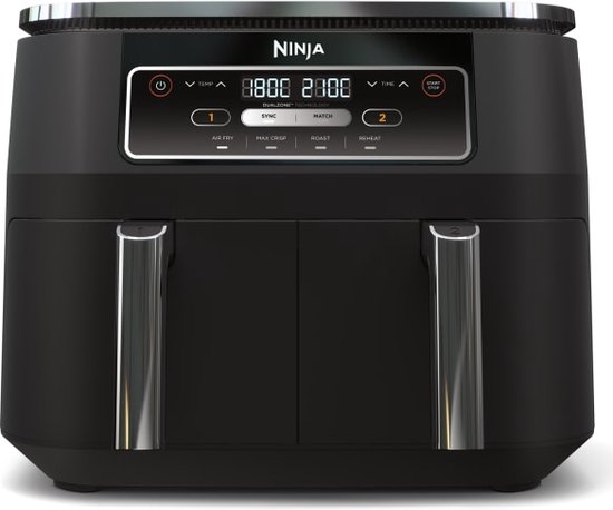 Ninja Foodi 4-in-1 DualZone Airfryer - Dubbele Mand - 7.6 Liter - Zwart - AF200EU
