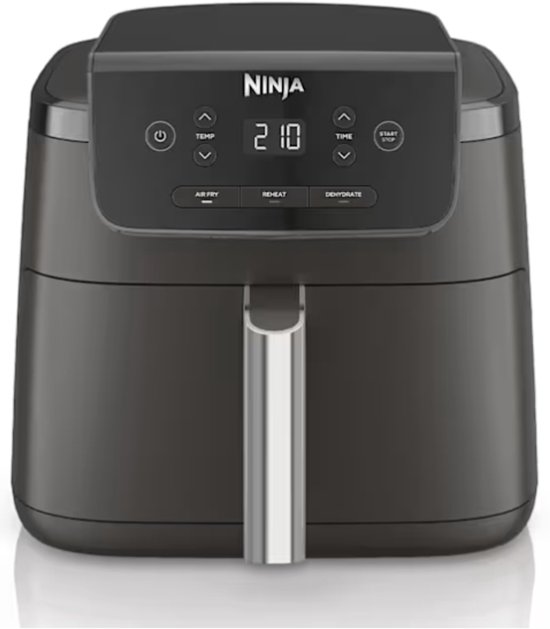 Ninja Airfryer 4,7 liter - Single drawer - Airfryen, Drogen en Opwarmen - Knapperig resultaat, minder vet, lager energieverbruik - AF110EU