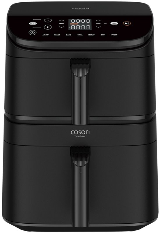 Cosori TurboTower – Dubbele Airfryer XXL – 10.8L – 2 Manden Apart Instelbaar – 7 Programma’s