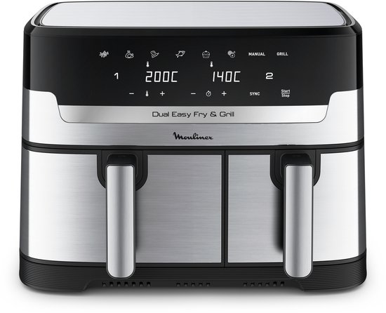 Moulinex Dual Easy Fry & Grill EZ905D20 - Airfryer - 8,3 L - Stainless Steel