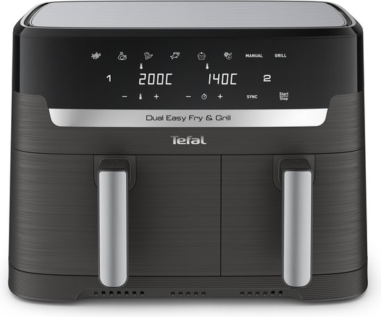 Tefal Easy Fry Dual XXL & Grill EY905B - Dubbele Airfryer - 8.3L - Grillfunctie - 8 Programma's