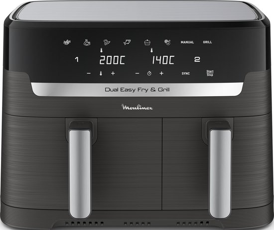 Moulinex Dual Easy Fry EZ905B20 - Dubbele Airfryer - 8,3L
