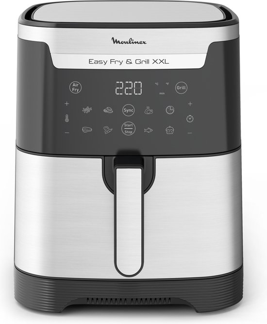 Moulinex Easy Fry & Grill XXL Enkel Vrijstaand Heteluchtfriteuse Zwart, Roestvrijstaal