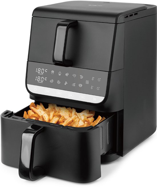 Emerio Heteluchtfriteuse 2500W - Dual zone - Sync finish - 3.5L + 6.5L - Digitaal display - 80-200ºC - Snelle opwarmfunctie - Cool touch - Timer - AF-133542