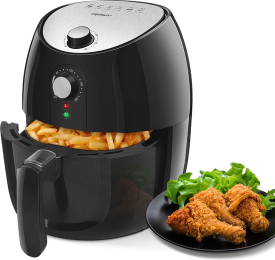 Aigostar Hayden Pro 30IBO - Hetelucht Friteuse - Zwart