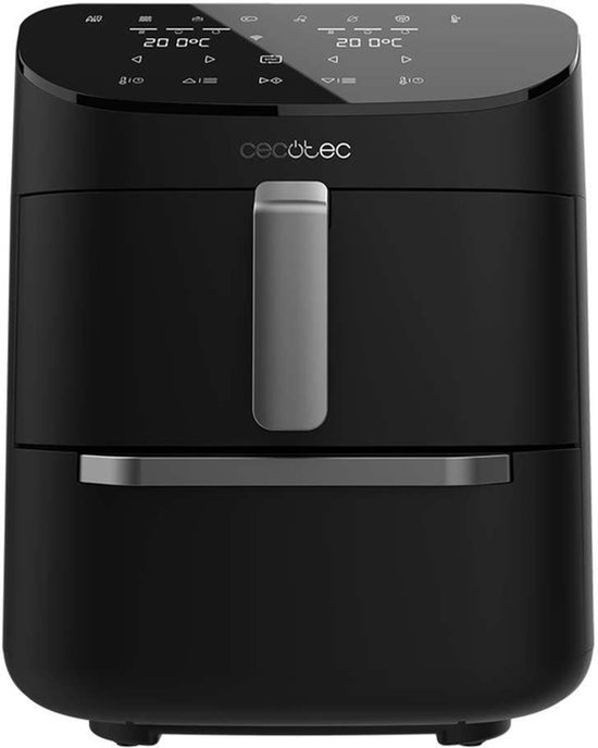 Cecofry FoodCourt Dubbele Airfryer XXL - Airfryer & Oven - 11 Liter - Stacked - 8 Bakprogramma's - Grill, App en meer functies