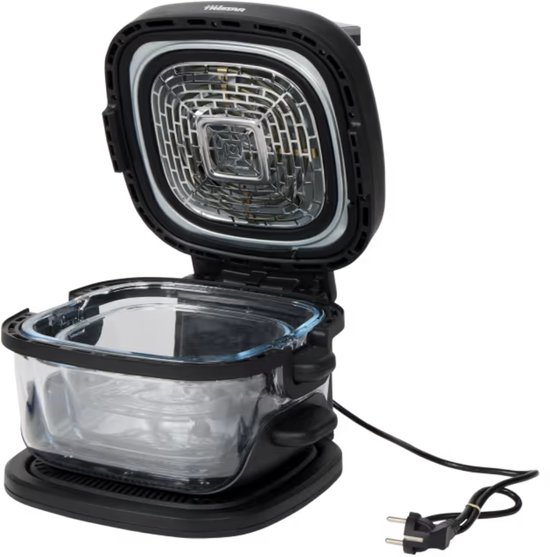 Tristar glazen airfryer 4.2 & 2.2 liter - Van frituren tot warmhouden -Minder olie nodig dan bij een normale frituur - Inclusief glazen schalen en grillrekken - Airfryer