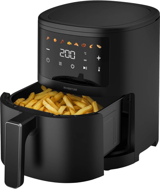 Inventum GF351HLDB Airfryer - 3,5L - 8 programma's - 80-200 °C - Tot 3 personen - Zwart
