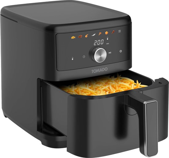 Tomado TAF6001B - Airfryer - 6 liter - XXL - Hetelucht friteuse - 1000 gr friet - Digitaal display - Zwart