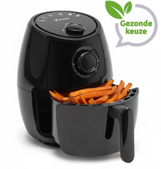 BluMill Mini Airfryer - Compacte Heteluchtfriteuse - Airfryer 2 Personen - 1000W - 2L