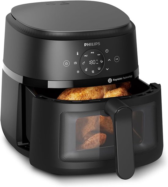 Philips 2000 Series Airfryer XXL - Kijkvenster - RapidAir - 6.2L - Voor 5 Personen - Zwart