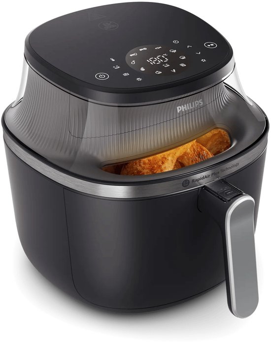 Philips 3000 Series Airfryer - NA341/00 - Kijkvenster - RapidAir Plus - 7.2L - Tot 6 Personen - Zwart