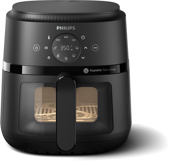 Philips 2000 Series Airfryer - NA220/00 - Kijkvenster - RapidAir - 4.2L - Tot 4 Personen - Zwart
